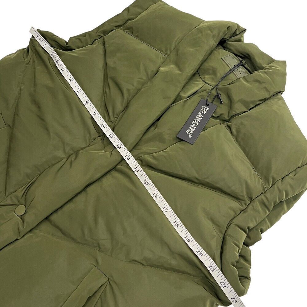 Blank NYC Vest Womens XS Green Quilted Snap Button Shawl V-neck Gorpcore Puffer - Picture 7 of 16